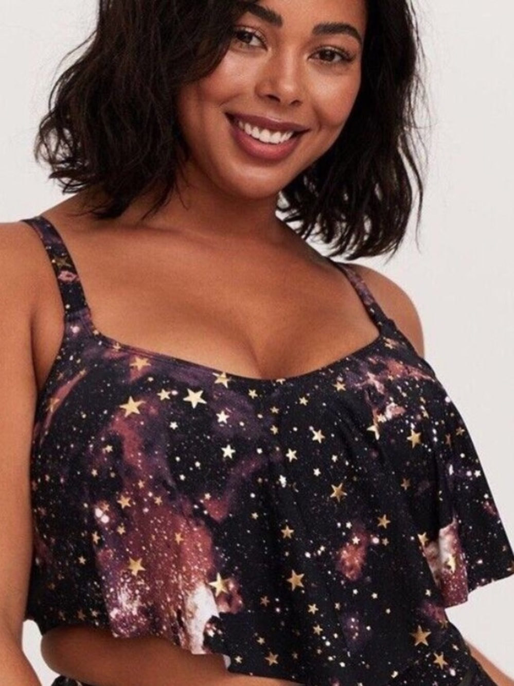 torrid Celestial Print Flounce Bikini Top